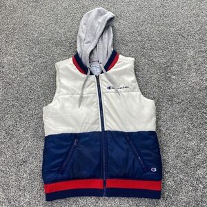 Champion White and Blue Vest with Red Accents
